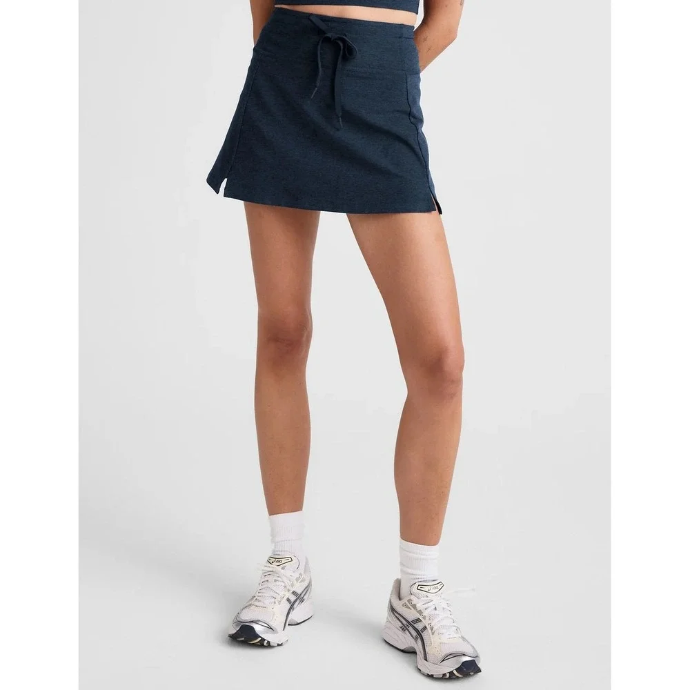 NWT Beyond Yoga Spacedye Go Pocket Skirt Nocturnal Navy Size XL Skort